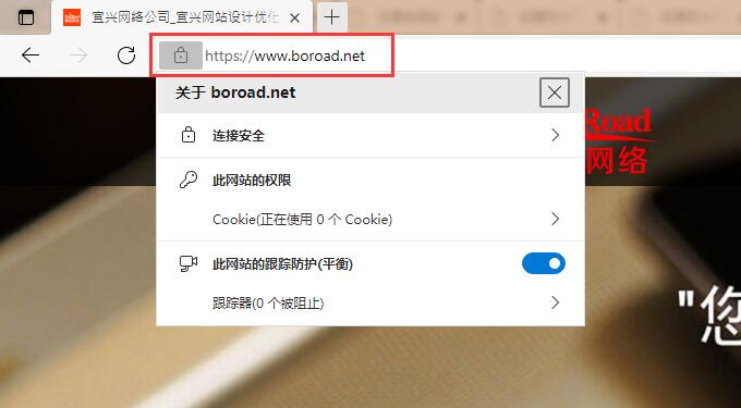 Microsoft Edge浏览器显示https效果